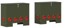 vidaXL Futterspender H&uuml;hnerf&uuml;tterer 2 pcs Olive Gr&uuml;n 60,5 x 29 x 51 cm