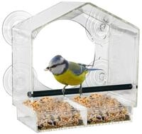 Spetebo Vogelhaus Fenster Futterh&auml;uschen f&uuml;r V&ouml;gel - 20 x 18 cm, Transparentes