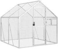 vidaXL Voliere, Silbern 1,79x2x1,85 m Aluminium