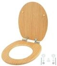 relaxdays WC-Sitz Toilettendeckel mit Absenkautomatik, natur