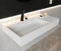 Bernstein Waschtisch PB2015 90cm Wei&szlig; matt, Wandwaschbecken Mineralguss Solid...