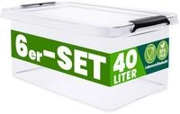 Deuba Aufbewahrungsbox, 40L Deckel Kunststoff Organizer Ordnungsboxen BPA frei