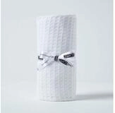 Plaid 100% Bio-Baumwolle Waffel Babydecke wei&szlig;, 90 x 110 cm, Homescapes