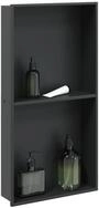 vidaXL Duschwand Duschnische Mattschwarz 32x62x9 cm Edelstahl