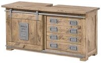 Massivmoebel24 Waschbeckenunterschrank RAILWAY (Mango 120x40x60 whitewash...