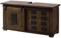 Massivmoebel24 Waschbeckenunterschrank RAILWAY (Mango 120x40x60 braun lackiert