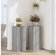 vidaXL Rankhilfe, Pflanzenst&auml;nder 2 Stk. Grau Sonoma 30x30x70 cm Holzwerkstoff