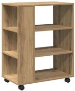 vidaXL Rollcontainer Rollcontainer Artisan-Eiche 60x35x75 cm Holzwerkstoff, (1...
