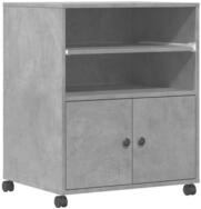 vidaXL Druckertisch Druckerst&auml;nder mit Rollen Betongrau 60x48x74 cm