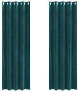 vidaXL Vorhang Verdunkelungsvorh&auml;nge 2 pcs Dunkelgr&uuml;n 140 x 260 cm Samt (2...