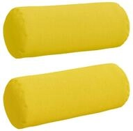 vidaXL Sitzauflage Bolsterkissen 2 St&uuml;ck Helles Gelb &Oslash; 15 x 40 cm Stoff, (2...