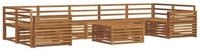 vidaXL Gartenlounge-Set Outdoor-Sofagarnitur 8 pcs Natur Massivholz, (8-tlg)