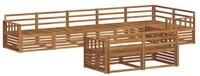vidaXL Gartenlounge-Set Outdoor-Sofagarnitur 8 pcs Natur Massivholz, (8-tlg)