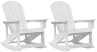 vidaXL Gartenlounge-Set Adirondack Schaukelst&uuml;hle 2 pcs Wei&szlig; HDPE, (2-tlg)