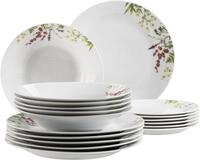 M&Auml;SER Teller-Set HERBAL GARDEN, Geschirr-Set, Porzellan (18-tlg), 6 Personen,