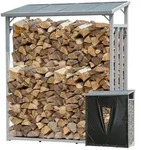 Quick Star Kaminholzregal Au&szlig;en Aluminium Pro, Mehrere Gr&ouml;&szlig;en, Mit / Ohne