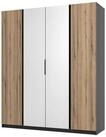 Masseno Dreht&uuml;renschrank CAGLIARI 200 cm Kleiderschrank mit Spiegel 4 T&uuml;ren...