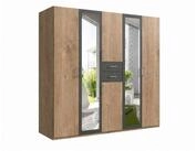 luma-home Dreht&uuml;renschrank 22592 (Kleiderschrank mit 2 Spiegeln und 2...