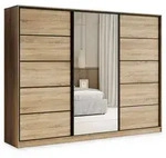 Masseno Schwebet&uuml;renschrank PINA 270 cm Kleiderschrank mit Spiegel 3 T&uuml;ren...