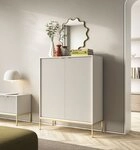 Selsey Highboard VELLORE, 2-t&uuml;rig mit 6 F&auml;chern, goldenem Gestell, 125 cm hoch