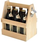 DanDiBo Flaschentr&auml;ger 6 Flaschen Holz Biertr&auml;ger mit &Ouml;ffner...