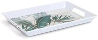 Zeller Present Tablett Melamintablett "Palm leaves", Melamin, tropisches Motiv,