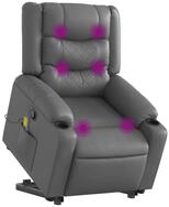 vidaXL Sessel Massagesessel mit Aufstehhilfe Grau Kunstleder (1-St)