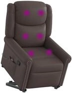 vidaXL Sessel Stehsessel Massage Gl&auml;nzendes Braun Kunstleder (1-St)