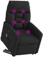 vidaXL Sessel Massagesessel mit Aufstehhilfe Schwarz Stoff (1-St)