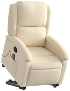 vidaXL Sessel Massagesessel mit Aufstehhilfe Creme Stoff (1-St)