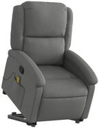 vidaXL Massagesessel, Relaxsessel mit Aufstehhilfe Dunkelgrau Stoff