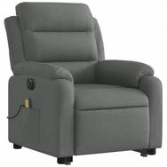 vidaXL Sessel Elektrischer Massagesessel mit Aufstehhilfe Dunkelgrau Stoff...