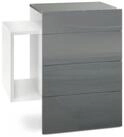 Vladon Nachttisch Queens (Nachttischschrank mit 2 Schubladen, und 1 seitlichem...
