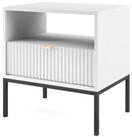 Masseno Nachttisch STELLARE 54 cm Nachtschrank mit 1 Schubladen Wei&szlig;