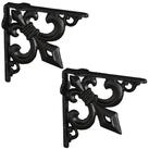 relaxdays Wandregalhalter 4 x Regalwinkel Gusseisen antik schwarz