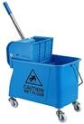relaxdays Putzwagen Reinigungswagen mit Presse, blau