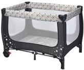 COSTWAY Baby-Reisebett Kinderbett, mit 2 R&auml;dern