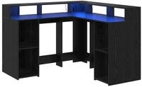 vidaXL Schreibtisch Schreibtisch mit Regal Schwarz Eichen-Optik 130 x 130 x 91...