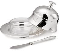 EDZARD Butterdose Epe, Inkl. Deckel, Glaseinsatz und Buttermesser, edel...