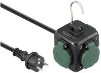 Sygonix Sygonix SY-6903362 Steckdosenw&uuml;rfel Schwarz, Gr&uuml;n Schutzkontakt 1 St.