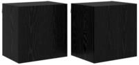 vidaXL TV-Wand TV-Wandregale 2 pcs Schwarz Eichen-Optik 40,5x30x40cm, (2-St)
