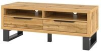Masseno Lowboard HALENZA 124 cm TV-Schrank mit 2 Schubladen Eiche Wotan
