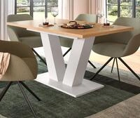 Inn.Furn Esstisch Home-X (K&uuml;chentisch in Artisan Eiche und wei&szlig;, ausziehbar...
