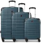 Wenger Trolleyset Amplar Evo, 4 Rollen, (3-teilig, 3 tlg), ABS blau