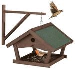 relaxdays Vogelhaus Braunes Vogelfutterhaus zur Wandmontage