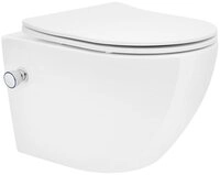 LuxeBath Tiefsp&uuml;l-WC Sp&uuml;lrandloses Wand H&auml;nge WC aus Keramik, mit WC-Sitz
