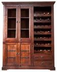 Massivmoebel24 Weinschrank OXFORD (Weinschrank Akazie 144x47x180 nougat lackiert