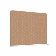 Showdown Displays Paravent 150-150 Doppel Hexagon - Beige - Silberner Rahmen (1...