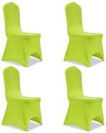 vidaXL Hussen-Set Stretch Stuhlbezug 4 St&uuml;ck Gr&uuml;n
