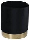 Venture Home Pouf Benji Pouf, Hocker &Oslash;35cm Velour schwarz, Messing. (1-St)